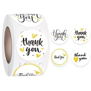 1 Roll=500pcs Self adhensive Stickers Paper White Thank You Sticker Gift Merchandise Decorative Envelope Seal Sticker