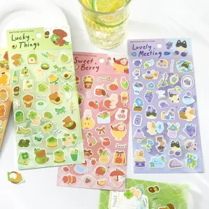 1 Sheet Per Pack of Decorative Stickers Forest Sweet Fruit House Series Cute and Adorable Fruit and Plant Designs