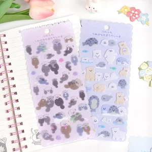 1 Sheet/pack Ocean Animal Felt Fabric Flocked Stickers Children’s Reward Stickers Early Learning Craft Decorations