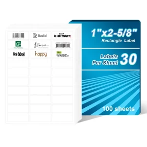 1″X2.625″ 100 Sheets Stickers Self Adhesive Blank Sticker Sheet 11″X8.5″ Letter Size Sticker Labels Sheets