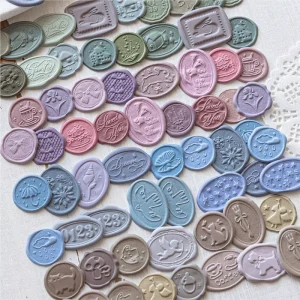10 Sheets Pack PVC Foam 3D Stickers Paper to Paper Mailing Retro Wax Seal-Style DIY Decorative Stickers for Handmade Notebooks