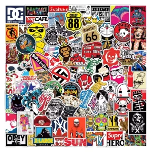 100 Pcs Horror Cool Anti UV Waterproof Stickers for Skateboard Motorcycle Car Styling Laptop Fridge Luggage Bicycle Graffiti
