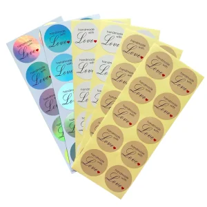 100 Pcs Pack Handmade With Love Paper Sealing Stickers Scrapbooking Sticker Gift Decor Customized Label