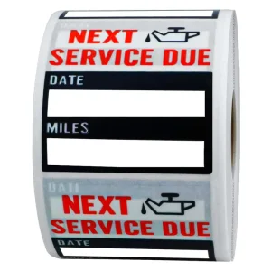 100 Sheets Roll Oil Change Repair Reminder Window Sticker Waterproof Self Adhesive Labels Sticker