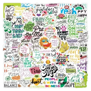 100Pcs Bag Waterproof Inspirational Classics Cute Sticker Custom Vinyl Promotion Mobile Phone Cartoon Motivational Stickers
