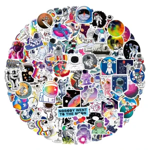 100pcs pack Waterproof Space Astronaut Cartoon Graffiti Stickers for Luggage Car Water Cup