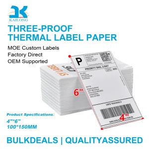 100x150mm Copperplate Paper Labels POS System Water Based Adhesive Eco Friendly Retail Point Sale