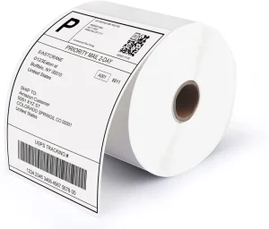 100x150mm Recyclable Thermal Shipping Labels Roll 500 Labels Roll Waterproof Adhesive Sticker Compatible with Rollo Zebra