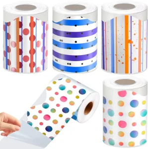 10m Roll Colorful Round Design Waterproof Bulletin Board Stickers Durable Cuttable Decorative Stickers for Kid Drawing Board