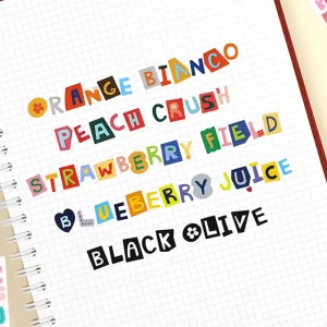 10pcs Waterproof Colorful Alphanumeric Stickers Sheets Custom Korean Style Kiss Cut Letter Number Sticker Children Scrapbook
