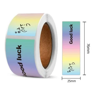 120pcs Roll Good Luck Color Sealing Sticker Round Self Adhesive Lucky Roll Stickers for Package Gifts Children Holiday Sticker