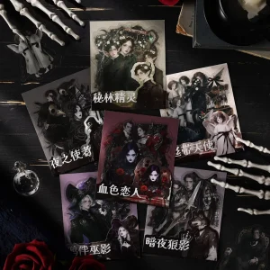 15 Stickers Per Pack Gothic Universe Series Gothic Character Scenery Handmade Notebook Materials Stickers Holiday Decoration PET