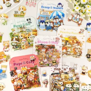 15 sheets per pack Cute Paws Street Series Animal themed DIY journaling stickers