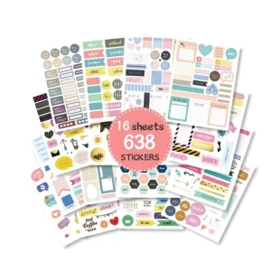 16 Sheets Monthly Weekly Daily Assorted Calendar Planner Accessories Inserts Sticker Sheet in Stock Custom Stickers