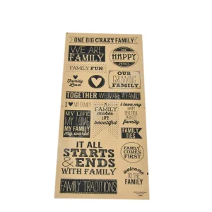 17pcs Self-adhesive Cartoon Pattern Holiday Decoration Family Kraft Paper Custom Stickers Set