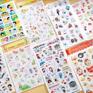 19 Styles PVC & Paper Stickers Custom Decorative Sticker for Kids DIY Diary Scrapbooking Photo Ablums Phone