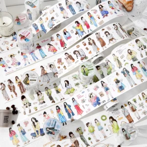 1Roll Tape Gentle Brushstrokes Cloud Series Character Theme DIY Decorative Sticker