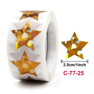 1Roll=500pcs Color Laser Paper Blank Sticker Gift Star Self Adhesive Stickers Decorative Envelope Seal Sticker