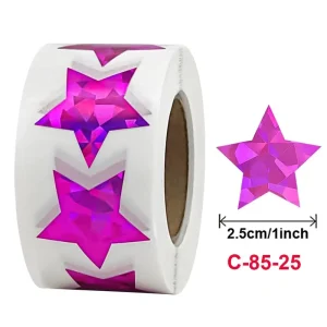 1Roll=500pcs Order Color Laser Paper Blank Sticker Gift Star Self adhensive Stickers Decorative Envelope Seal Sticker