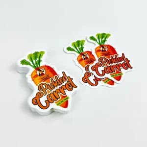 2 Inch Customised Sticker Cute Cartoon UV Waterproof Brand Name Removable Glossy Round Die Cut Paper Stickers