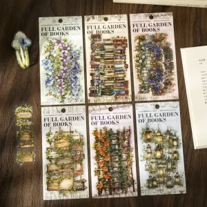 20 Sheets Per Pack Retro Decorative Garden Series Stickers Full Landscape Long Strip Book Full of Retro Style for Home Decor