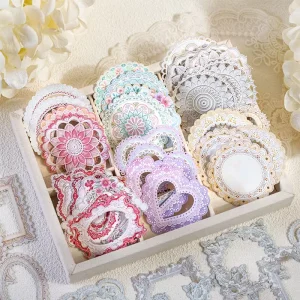 20 Sheets Per Pack of Decorative Stickers Lace Trim Collection DIY Base Materials for Handbook Embellishments