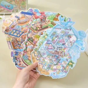 20 sheet Pack of Miniature Scene Stickers Foggy Glow Town 5.0 Series Cute style Stackable 3D Cottage Quiet Book