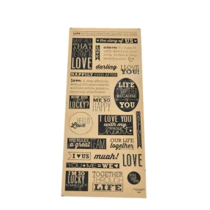 24pcs Paper Craft Love Kraft Paper Custom Stickers Set