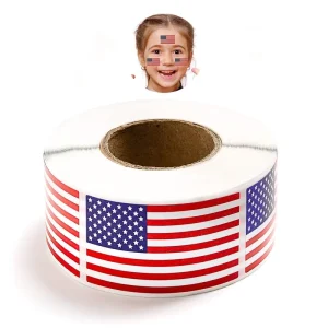 250 Roll 1.22 * 2 Inch Roll Pack of American Flag Stickers Children’S Car Notebook Festival Celebration Adhesive Stickers