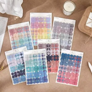 3 Stickers Per Pack Starry Sky Series Basic Round Stickers for Collage Backgrounds