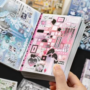 30 Sheet Pack of Laminated Sticker Sheets Roaming Channel Series Korean Style Dreamy Minimalist Supplies