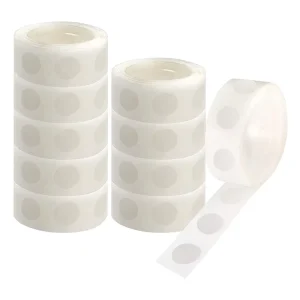 300pcs Transparent Round Adhesive Stickers 1cm Clear Adhesive Dots Double sided Removable Poster Stickers for DIY Supplies