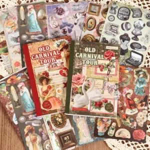 30sheets Custom Die Cut Vintage Victoria Exquisite Pattern Self Adhesive Sticker Book for Paper Craft