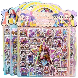 3D Cartoon Anime Paper K Pop Stickers Matte Varnishing DIY Journaling Decor Waterproof Eco Friendly Letterpress Sticker