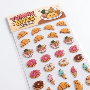 3D Crystal Dome Sticker Sheet Custom Logo Kiss Cut Resin Stickers