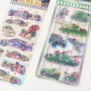 3D Die Cut Pop Transparent Vinyl PVC Cartoon Shaker Water Easy Remove Home Decoration Reusable Eco Friendly Waterproof Stickers