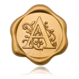 3D Embossed Logo Wax Stamp A Z 26 Letters Gold Wax Sealing Sticker with Self Adhesive