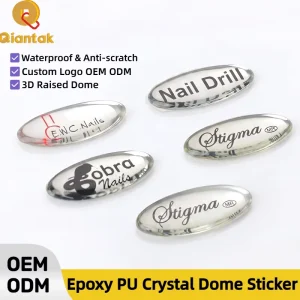3D Epoxy Dome Sticker Transparent Gel Crystal 3M Adhesive Factory Custom UV Printed Flexible Epoxy Label Sticker