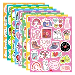 3D Holographic Sticker Self Adhesive Paper Kiss Cut Stickers Cartoon Promotional Waterproof Custom Sticker Sheet