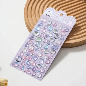 3D Japanese Style Relief Crystal Stickers Children’s Reward Puffy Decoration 3D Sticker