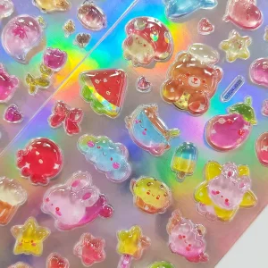 3D Jelly Epoxy Stickers Custom Cartoon Designs Drop Stickers for Kids
