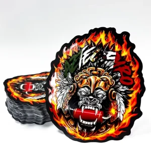 3D Spot UV Raised Glossy Varnishing Die Cut Custom Sticker Personalized Logo Waterproof Vinyl Decal Sticker Business UV Printing