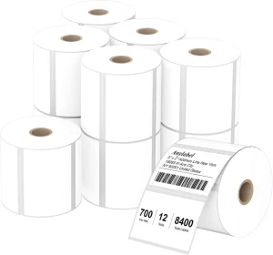 4″ X 6″ White Perforated Direct Thermal Address Shipping Roll Labels 100x150mm 500pcs Supermarket Waterproof Adhesive