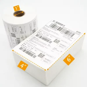 4″X6″ Heat Sensitive Thermal Adhesive Sticker for Supermarket Fruit Grocery Shipping Promotion Paper Label Paper Packaging
