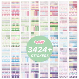 40 sheets Colorful Paper Index Label Stickers 3424+ pcs Planning Stickers Diary Notes Marking Aesthetic Creative Stickers