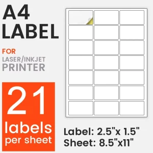 40Up 45 up 100 Barcode 45Up Multi Purpose Sticker Half A4 Sheet Self Adhesive Shipping Labels