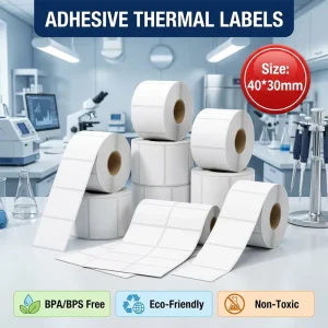 40x30mm High Quality Adhesive Label Sticker Thermal Labels for Retail Store Price Tag Printing Strong Glue Manufacturer Price