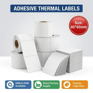 40x60mm Thermal Adhesive Label Sticker Strong Adhesion Product Identification Barcode Labels for Warehouse Inventory Factory
