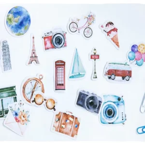 46pcs pack One Person Travel Scrapbooking Sticker DIY Decorative Sticker Paper Label Seal Sticker Kawaii Stationery Label