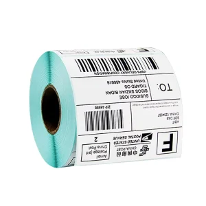 4X6 Inch Waterproof Oil Proof Scratch Off Thermal Printing Adhesive Sticker Shipping Label Roll Customizable